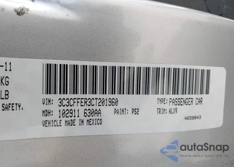 2012 Fiat 500C Lounge z USA, uszkodzony, nr VIN 3C3CFFER3CT201960